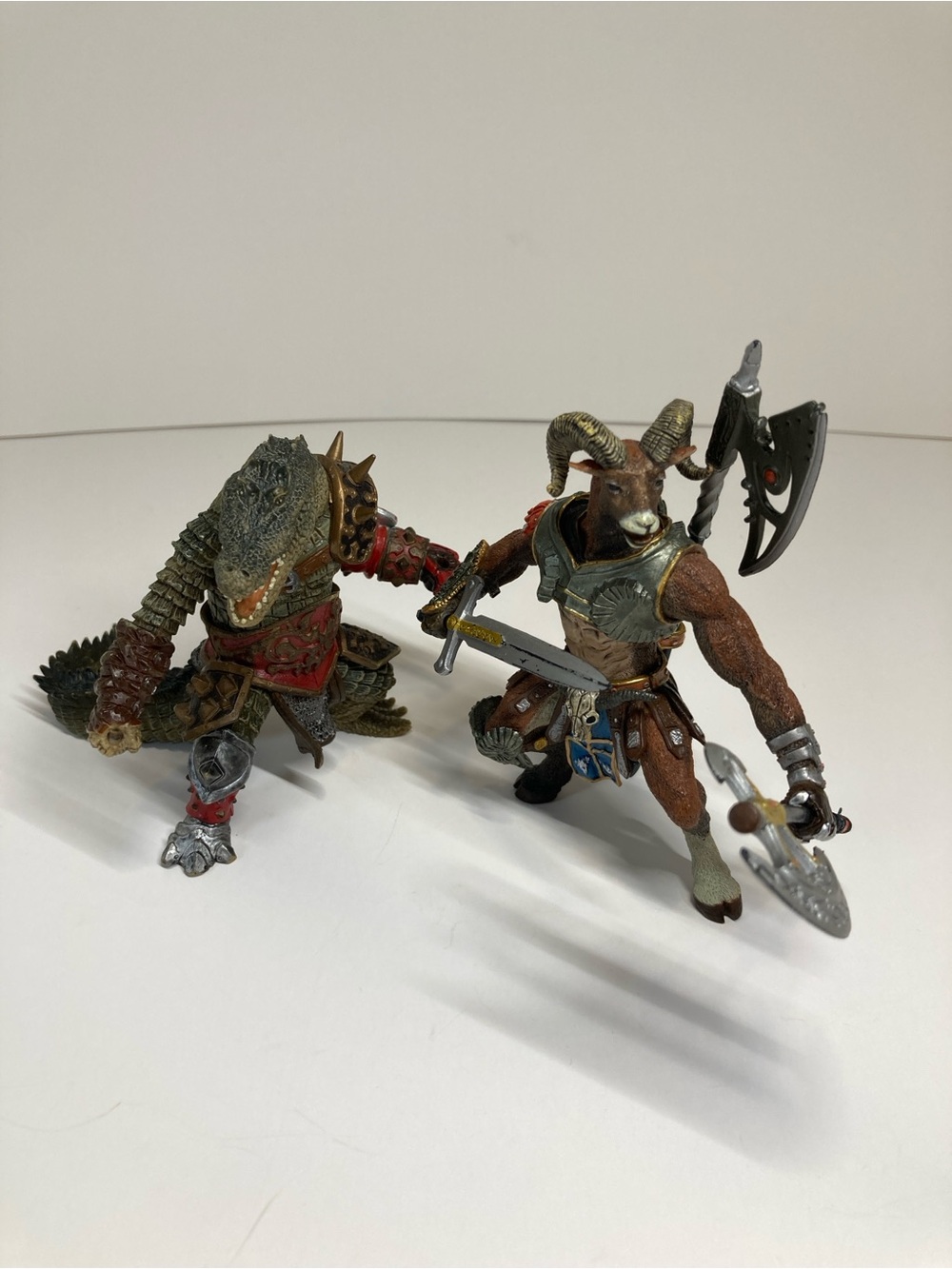 Papo Mutant Warriors Ram & Crocodile Toy Figures Fantasy World Animal